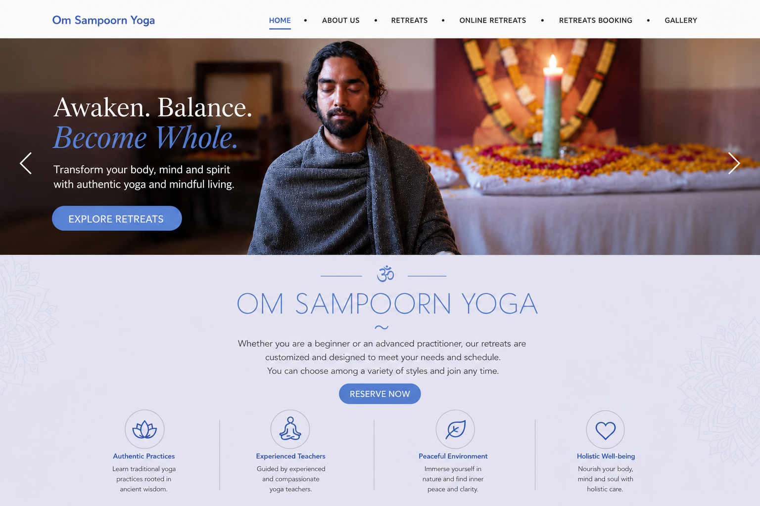 OM Sampoorn Yoga Website